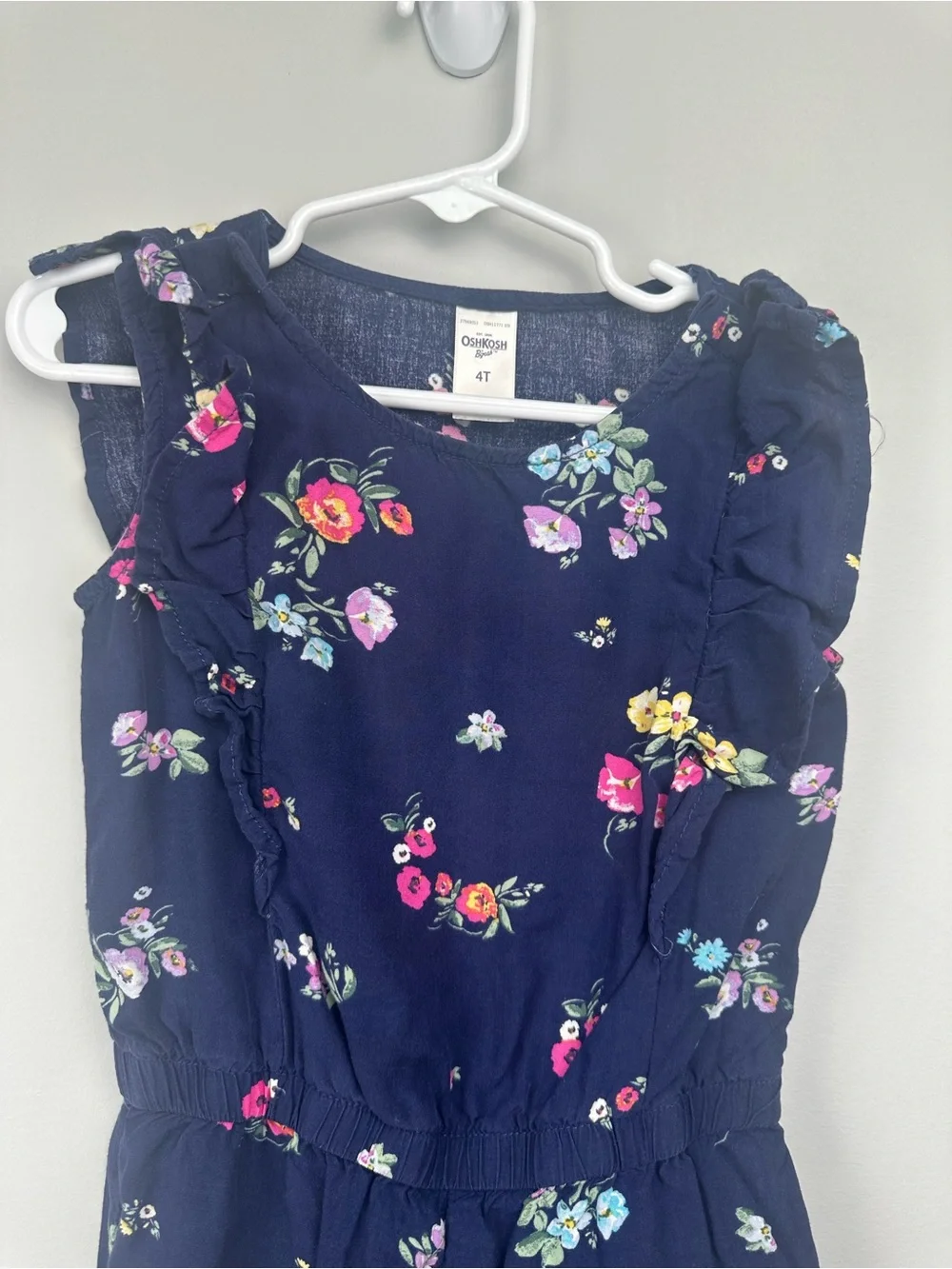 OshKosh B'gosh Floral Ruffle Sleeve Romper 4T
